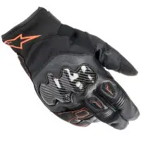 Alpinestars SMX-1 WATERPROOF Gloves motorcycle leather Black Red fluo