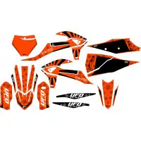 Ufo Akaishi graphic kit for Ktm Fluorescent orange