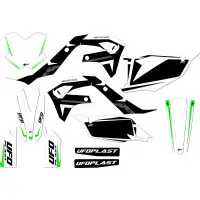 Ufo Apodis graphic kit for Kawasaki White