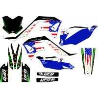 Ufo Patriot graphics kit for Kawasaki Black