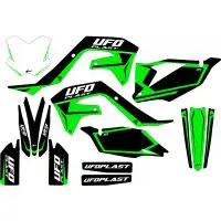 Ufo Stokes graphic kit for Kawasaki Black
