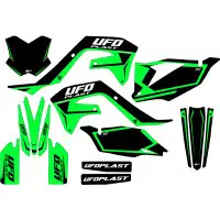 Ufo Stokes graphic kit for Kawasaki Fluo green