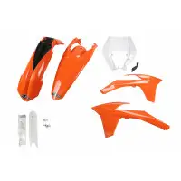 Complete UFO plastic kit with headlight holder for KTM EXC and EXC-F (2012-2013) Orange White