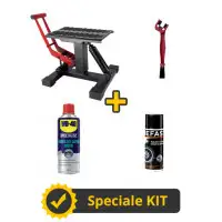 Off-road chain cleaning and maintenance kit in dry conditions