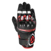 Ixon RS2 Black White Red leather and fabric summer motorcycle gloves