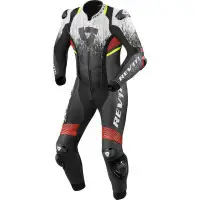 Rev'it Quantum 2 One Piece leather Suit White Neon Red